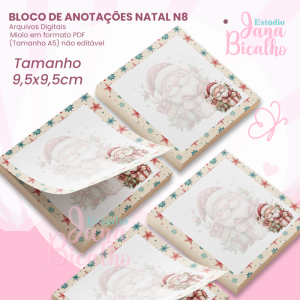 Bloco de Anotações 9,5x9,5cm Natal N8