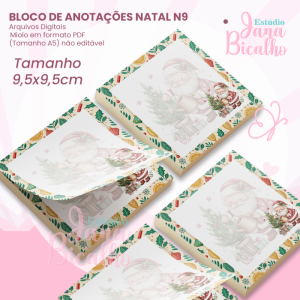 Bloco de Anotações 9,5x9,5cm Natal N9