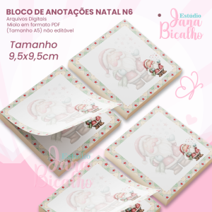 Bloco de Anotações 9,5x9,5cm Natal N6