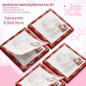 Bloco de Anotações 9,5x9,5cm Natal N7