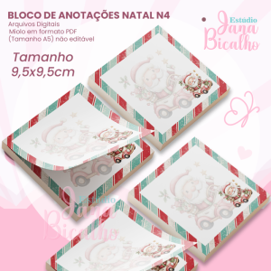 Bloco de Anotações 9,5x9,5cm Natal N4