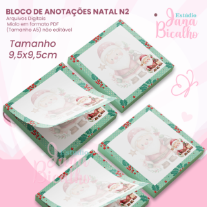 Bloco de Anotações 9,5x9,5cm Natal N2