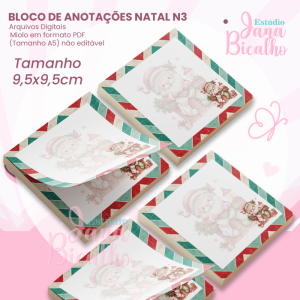 Bloco de Anotações 9,5x9,5cm Natal N3