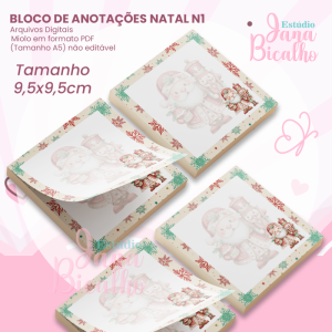 Bloco de Anotações 9,5x9,5cm Natal N1