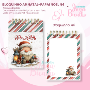 Bloquinho A6 Natal Papai Noel N4
