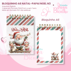 Bloquinho A6 Natal Papai Noel N3