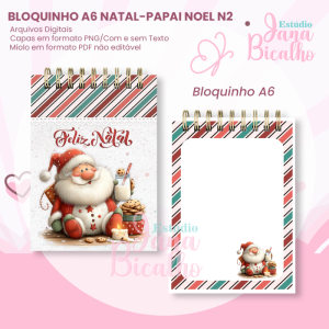Bloquinho A6 Natal Papai Noel N2