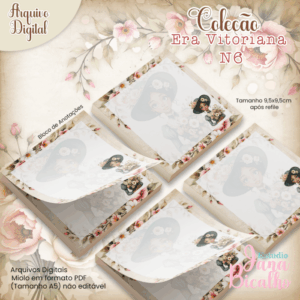Bloco de Anotações 9,5x9,5cm Coleção Era Vitoriana N6