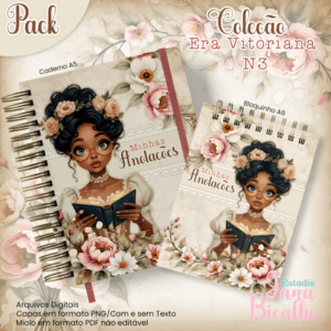 Caderno Pautado A5+Bloquinho A6  Coleção Era Vitoriana N3