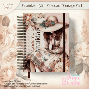 Caderno Gratidão A5 Coleção Vintage Girl