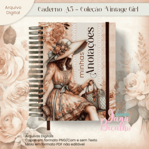 Caderno A5 Coleção Vintage Girl