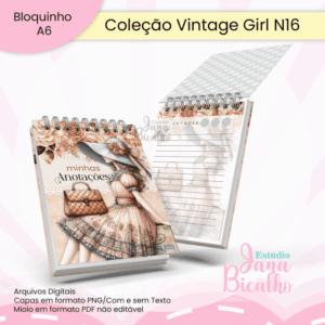 Bloquinho A6 Coleção Vintage Girl N16
