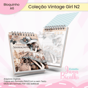 Bloquinho A6 Coleção Vintage Girl N2