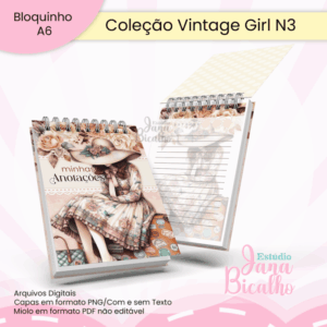 Bloquinho A6 Coleção Vintage Girl N3