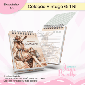 Bloquinho A6 Coleção Vintage Girl N1