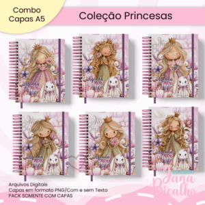 COMBO Capas Agenda A5 Coleção Princesas