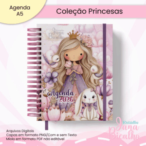 Agenda Permanente A5 2026-Coleção Princesas