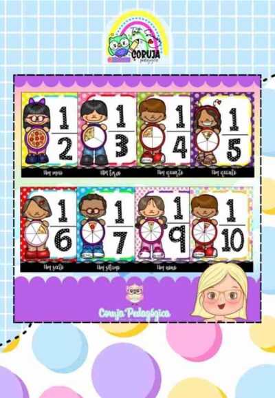 Cartaz Ilustrado das Frações +50 Páginas em PDF