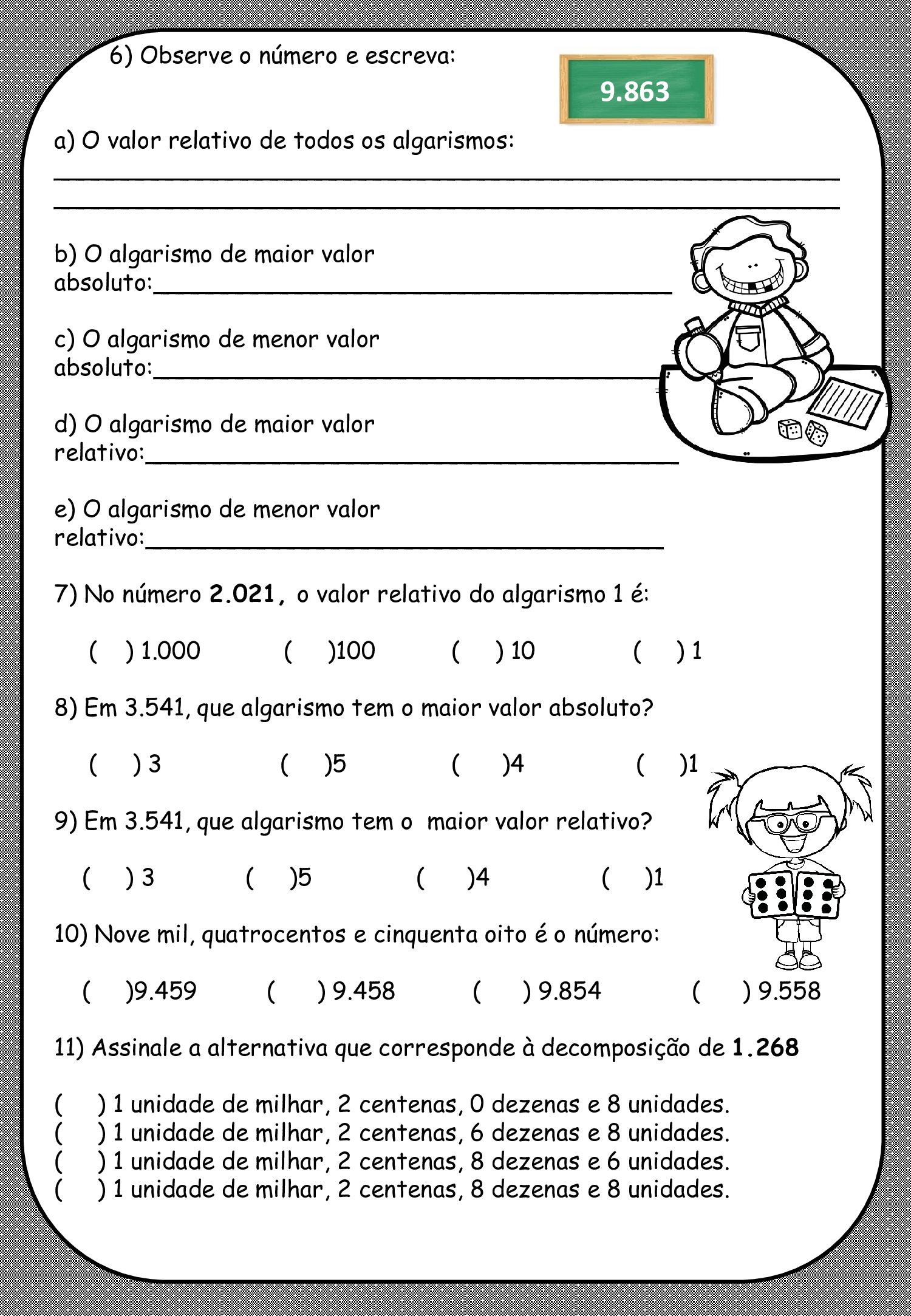 Atividades diagnósticas Matemática 3º ano Atividades diagnósticas Matemática 3º ano - Imagem 7