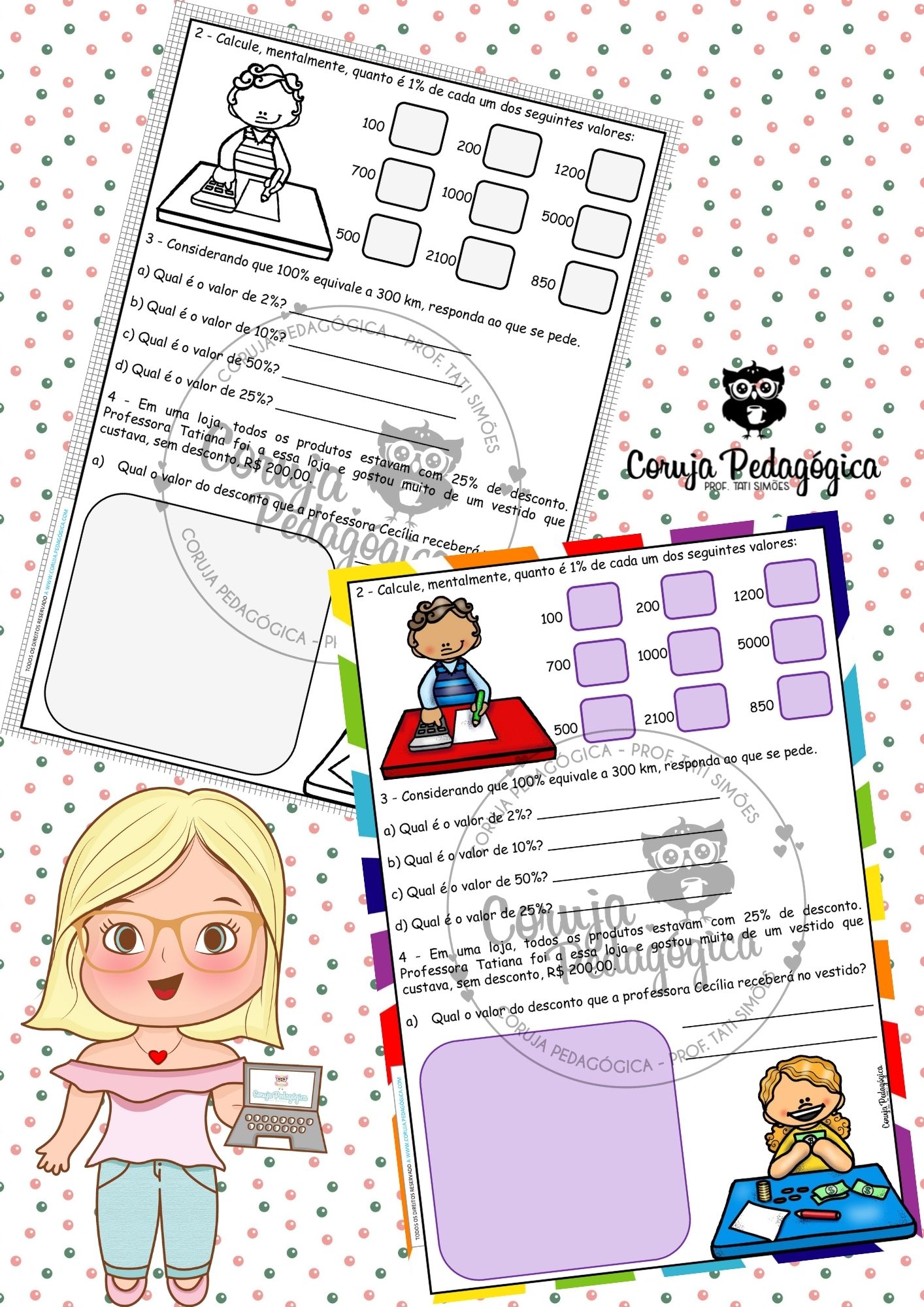 5º ano Caderno de atividades - Relação entre fração e porcentagem 5º ano Caderno de atividades - Relação entre fração e porcentagem - Imagem 2