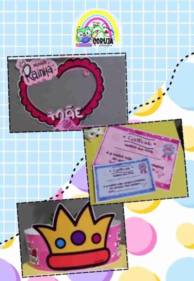 Coroa + moldura + certificado – Dia das Mães