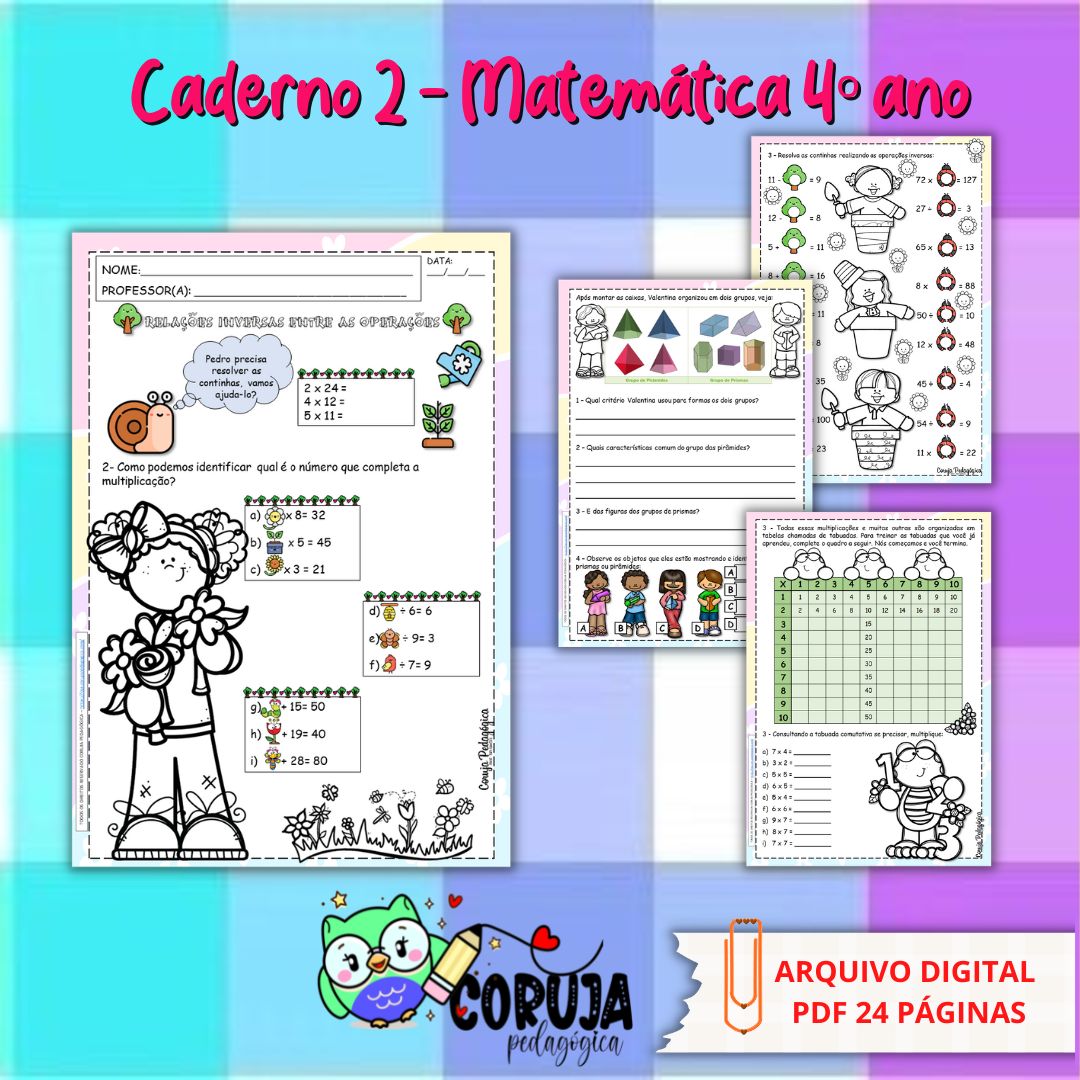 Caderno 3 de Atividades - Matemática 4º ano Caderno de Atividades Matemática 4º ano