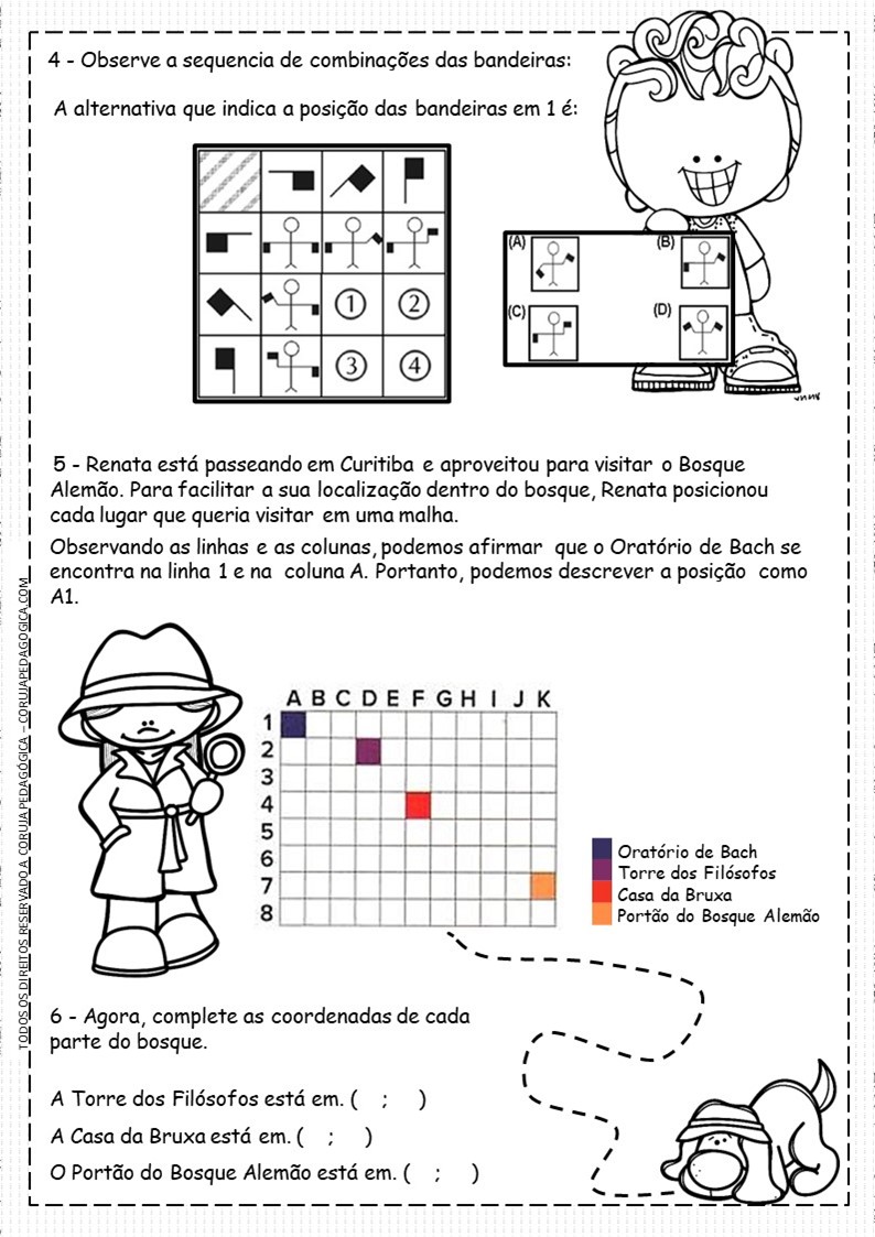 Plano cartesiano atividades 5º ano Plano cartesiano 5º ano