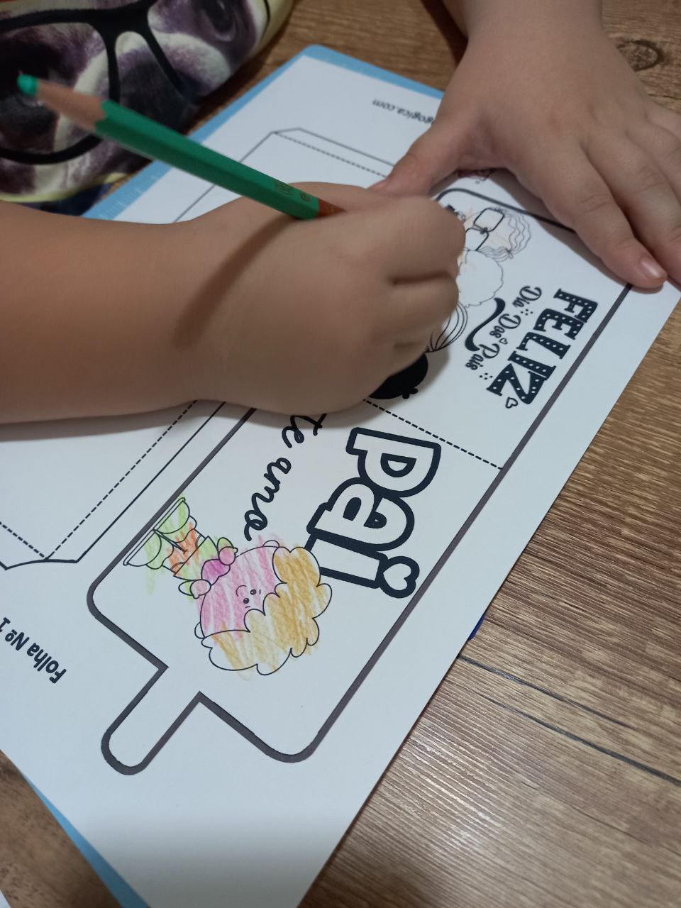 Carteira Interativa musical dia dos pais (para colorir) Carteira Interativa musical dia dos pais (para colorir) - Imagem 2