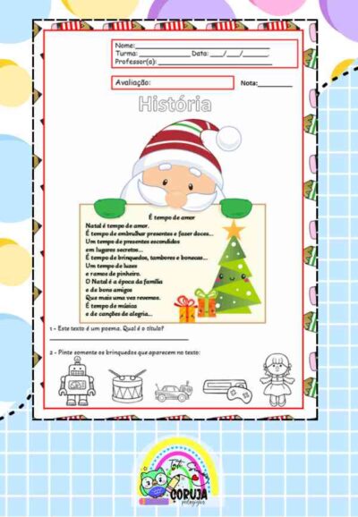 Avaliação de História 4º bimestre 1º ano