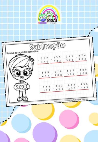 Caderno de Subtração para 4º e 5º Anos