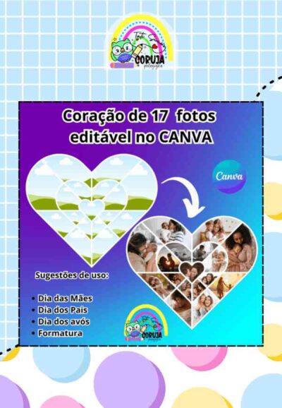 Coração de Molduras Personalizáveis no Canva – Arquivo PLR Editável para Revenda