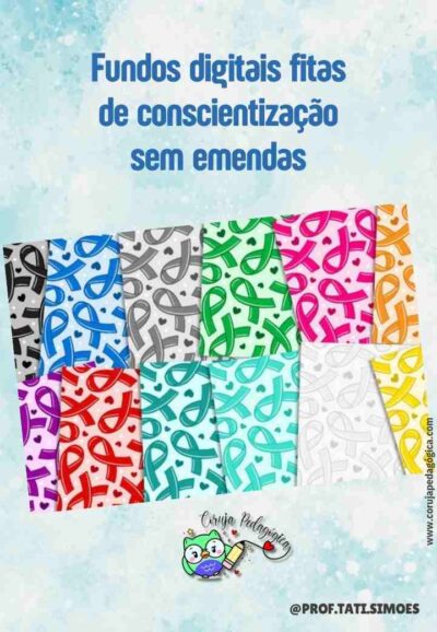 Fundos digitais fitas de conscientização sem emendas - @corujapedagogica