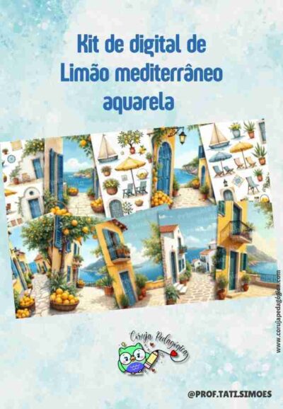 Kit de digital de Limão mediterrâneo aquarela - @corujapedagogica
