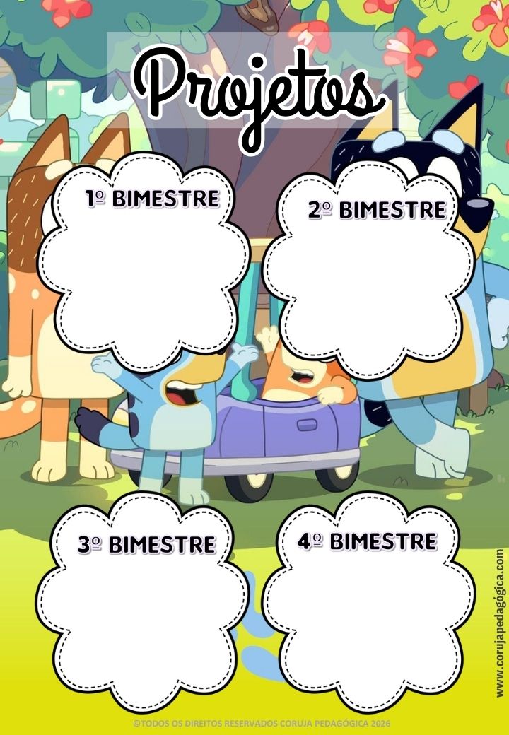 Bluey e Bingo Planner e Caderno de Planejamento para professores 2026 Bluey e Bingo Planner e Caderno Pedagógico 2026 @corujapedagogica