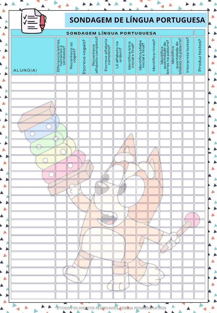 Bluey e Bingo Planner e Caderno de Planejamento para professores 2026 Bluey e Bingo Planner e Caderno Pedagógico 2026 @corujapedagogica