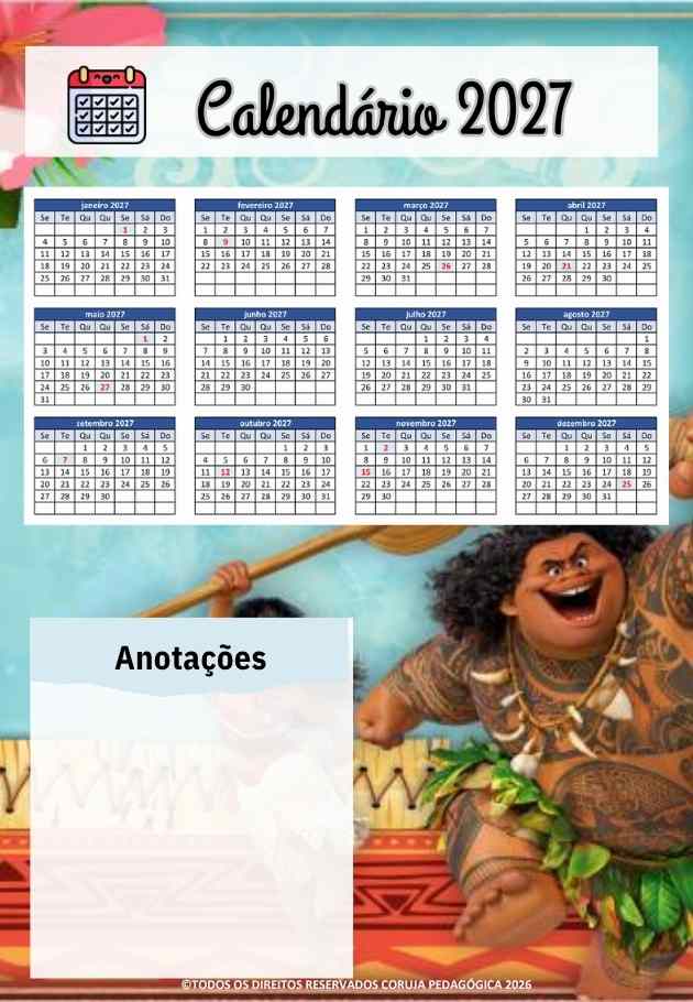 Moana Planner e Caderno de Planejamento para professores 2026 Moana Planner e Caderno Pedagógico 2026 @corujapedagogica