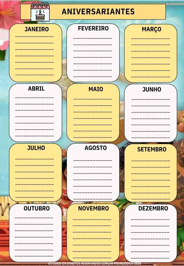 Moana Planner e Caderno de Planejamento para professores 2026 Moana Planner e Caderno Pedagógico 2026 @corujapedagogica